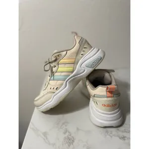 Adidas Strutter Sneakers Womens 5.5 Beige Pastel Rainbow Stripes GX6160 Dad Shoe thumbnail 6