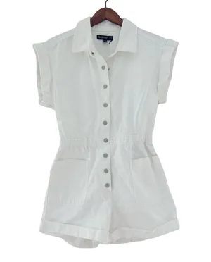 Blank NYC White Denim Romper Sz S thumbnail 3
