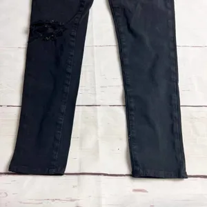 American Eagle Outfitters Women's Distressed Black Skinny Jeans Sz 4 thumbnail 7