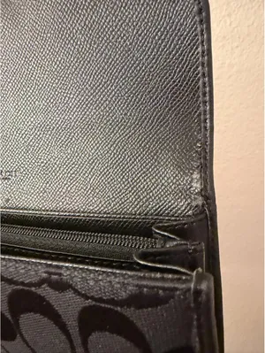 Black Coach Wallet with Silver Emblem thumbnail 3