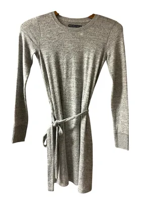 Abercrombie & Fitch Gray Knit Tie-Waist Dress thumbnail 1