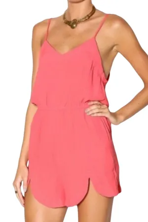 coral romper Sz Medium NWT Pink scallop thumbnail 1