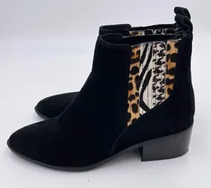 Crown Vintage Tolana 2 Chelsea Ankle Boots Black Suede/Cow Hair Women's Size 7.5 thumbnail 4