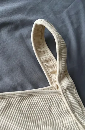 Amazon seamless ribbed asymmetric sports bra top thumbnail 4