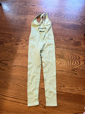 Free People Movement Free Throw Mint Ribbed Seamless Jumpsuit S thumbnail 6