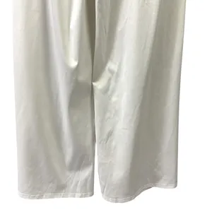 Source Unknown White Wide Leg High Waist Pull On Pants Pleated Front with Pockets Womens Medium thumbnail 5