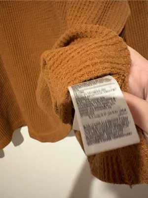 Old navy cozy waffle cowl neck long sleeve‎ warm coffee brown size large thumbnail 6