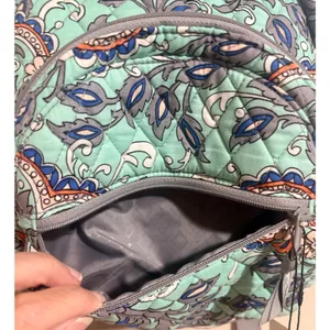 Vera Bradley Essential Compact Backpack Women OS Fan Flowers New Quilted‎ Cotton thumbnail 9