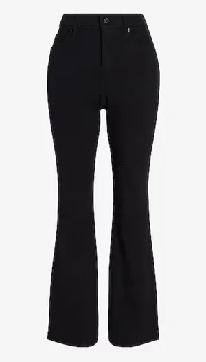 Express Curvy Mid Rise Black Bootcut Jeans NWT thumbnail 1