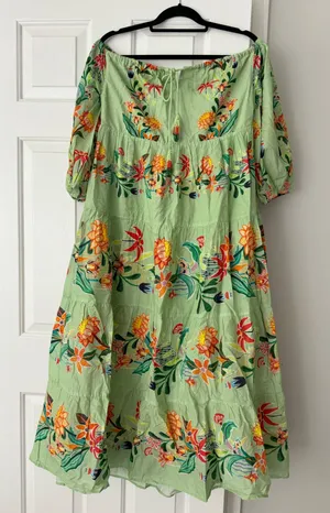Farm Rio Off-The-Shoulder Tiered Floral Maxi Dress, Size M thumbnail 5