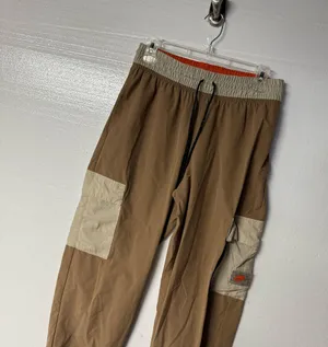 Nike Sportswear Cargo Pants Women Small Woven Beige Mid Rise Logo Drawstring thumbnail 7