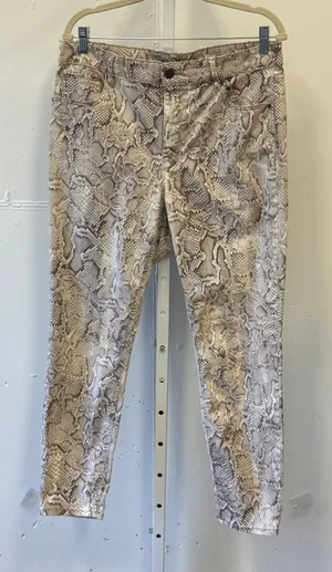 White House Black Market Snakeskin Skinny Jeans High Rise Python Print Neutral thumbnail 1