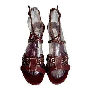 Furla Brown Leather Studded Strappy Heeled Sandals, Size 39 thumbnail 4