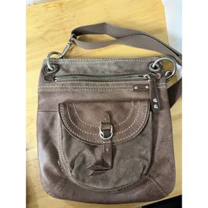 Vintage Fossil Liberty Crossbody Bag‎ Purse Brown Genuine Leather Adjustable thumbnail 6