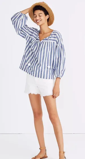 Peasant Top in Shea Stripe thumbnail 3