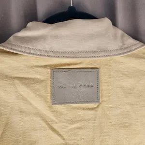 We The Free People Womens Double Cream Lemon Denim Jacket Large Barn‎ Chore Hemp thumbnail 5