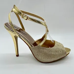 Bonnilel Heels Womens 8 Gold Tiara Glitter Shoes Wedding‎ Nightout Formal Party thumbnail 2