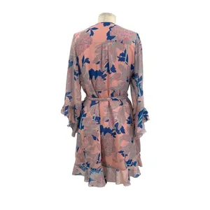 Red Carter Tessa Floral-Print Wrap Dress Pink Blue‎ Size Large thumbnail 7