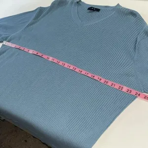 Imperfect Y2K vintage sweater 2002 Gap XXL‎ 100% cotton vneck ribbed XXL sweater thumbnail 4