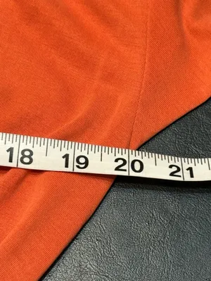 LOFT Orange Wrap-Front Short Sleeve Blouse size Large NWT thumbnail 9
