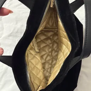 Scout Velvet Black Mini Tote With Dual Handles & Gold Quilted Interior Zip Close thumbnail 10
