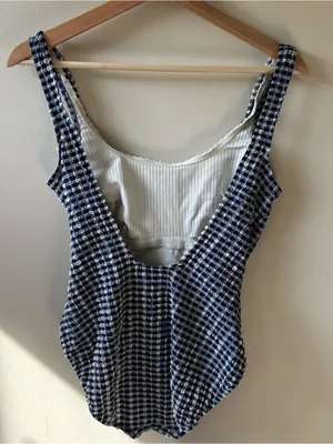 Mainstream Vintage One-Piece Navy and White Gingham Swimsuit thumbnail 5