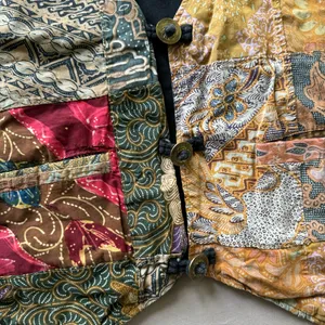 Vintage Batik Patchwork Vest Multiple Size M thumbnail 3