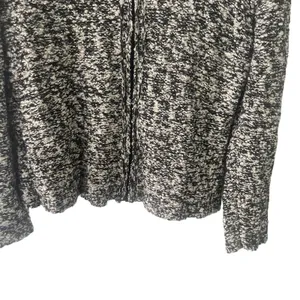 WindiRiver Women's Size Medium Black White‎ Knit Full Zip Cardigan Sweater thumbnail 4