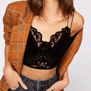 Free People One Black Madonna‎ Flocked Velvet Adella Bralette Size XS thumbnail 3