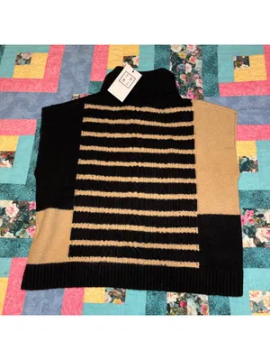 THML NEW $68 Woman’s S Short Sleeve Stripe Knit Sweater Top Size Small thumbnail 5