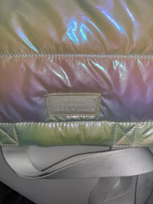 Bath & Body Works Iridescent Puffer Tote Bag 18” by 17” NWT thumbnail 2