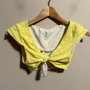 Beach Bunny Polka Dot Lemon Tie Crop Bikini Swim Top- Size Small thumbnail 8