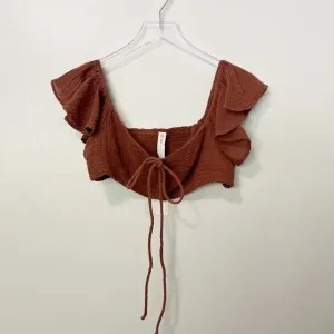 NWT ANTHROPOLOGIE The Jerry Cinched Top‎ Brown thumbnail 2