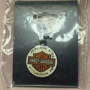 Women’s Harley Davidson Necklace Pendant Round Dip Dot .5” Diameter New thumbnail 2