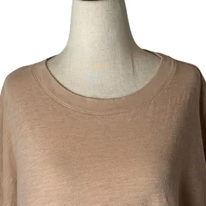 Vuori Long Sleeve Top Womens Medium‎ Tan Pink Relaxed Fit Slub Knit Tee Athletic thumbnail 3