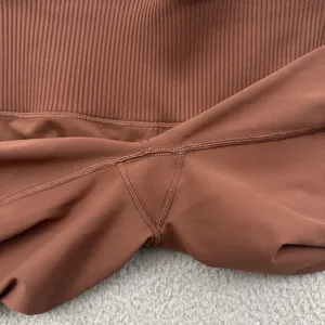 Vuori Rib Studio Shorts 6" Brown Athletic Athleisure Yoga Biker Women's XS thumbnail 3