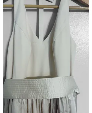 White by Vera Wang Champagne Halter Maxi Dress thumbnail 4