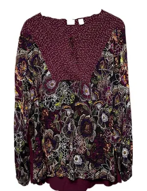 Westbound Women’s Floral‎ Print Long Sleeve Size XL Top thumbnail 1