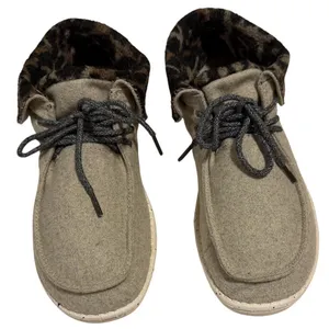 Hey Dude Britt Black Cheetah Wool Ankle‎ Boots Tan Leopard Print Womens 9 thumbnail 1