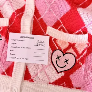 HARLEY QUINN Argyle Cardigan Sweater DC Comics Harlequin Batman Joker Small thumbnail 14