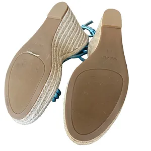 Nine West Hipsta3 Metallic Light Blue Wedge Sandals size 7.5 NWOB thumbnail 12