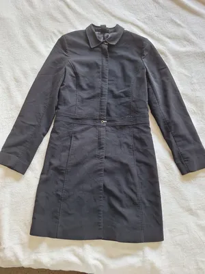 Vintage 90s Express World Brand Black Trench Coat Dress Jacket Women's 5/6 Small thumbnail 1
