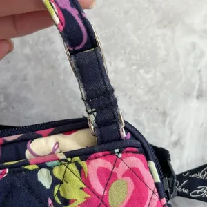 Vera Bradley‎ Mini Hipster Crossbody RIBBONS Winter 2012 Navy Blue Floral Pink thumbnail 7