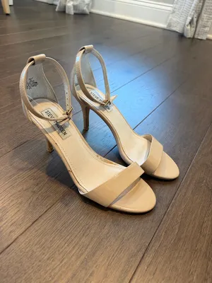 Steve Madden Silly Ankle Strap Nude Beige Patent Leather Heeled Size 7 - C37-080 thumbnail 4