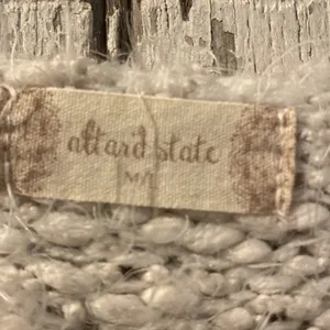 Altar’d state chunky knit gray cream vneck sweater thumbnail 3