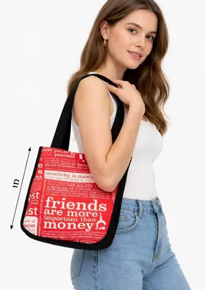 Lululemon Reusable Tote Bag Red Black Grocery Gym Shopper thumbnail 1