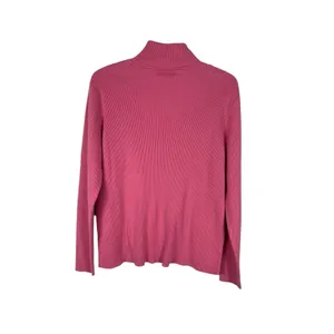 Lauren Ralph Lauren Sweater XL Pink TurtleNeck Ribbed Knit LRL Logo Pullover thumbnail 3