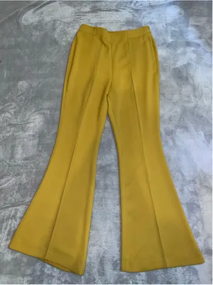 Express Flare Pants Yellow Mustard Work Office Casual 10 thumbnail 1