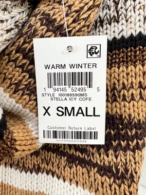 Style & Co. Striped Crewneck Sweater in Mustard, Brown & Cream size XS thumbnail 6