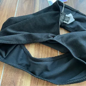 Missguided NWT Black Ribbed High Waisted Bikini Bottom Mix & Match Size 6 thumbnail 7